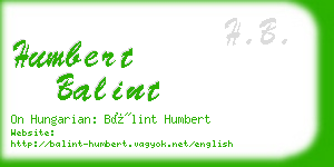 humbert balint business card